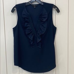 JCrew Ruffle Sleeveless Blouse